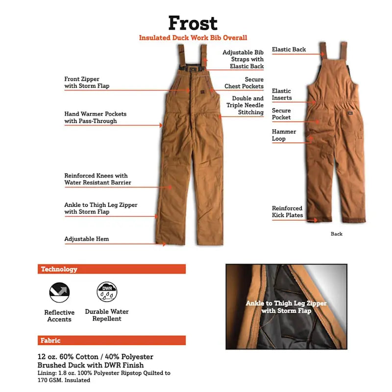Frost DWR Insulated Duck Work Bib Overall