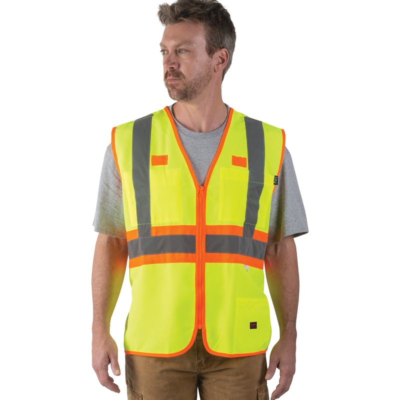 Crew Yellow High Visibility Safety Vest With 2 Pockets